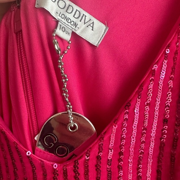 Goddiva Hot Pink Sequin Gown - Picture 3 of 4